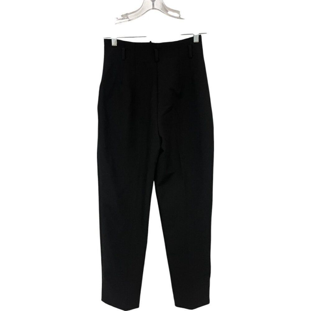 Zara Womens High Waisted Pants Trousers Ankle S Black 9490/590 NWT no belt - Picture 4 of 15